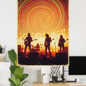 Colorful Psychedelic 70er Poster - Groovy Music Fe (Heimbüro)
