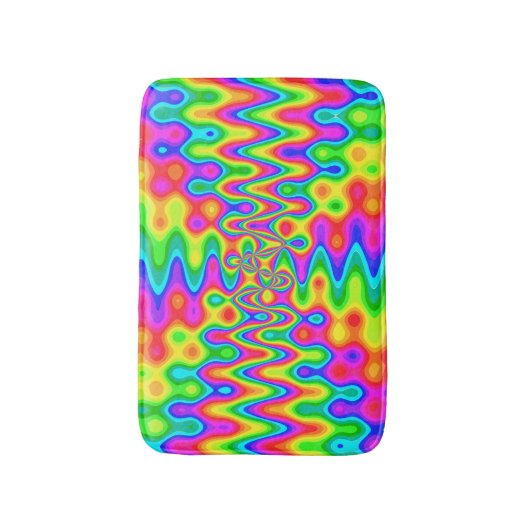 Colorful Psychedelic Art Bath Mat Badematte (Vorderseite Vertikal)