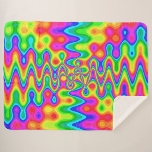 Colorful Psychedelic Art Sherpa Fleece Blanket Sherpadecke