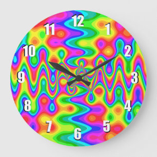 Colorful Psychedelic Art Wall Clock Große Wanduhr