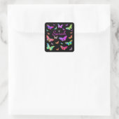Colorful Psychedelic Butterfly Art Sarah Name hinz Quadratischer Aufkleber (Tasche)