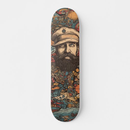 Colorful psychedelic Captain Nemo Skateboard (Vorne)