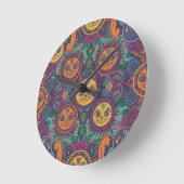 Colorful Psychedelic Cat Wall Clock Runde Wanduhr (Winkel)