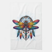 Colorful Psychedelic Dragonfly Dreamcatcher Boho Geschirrtuch (Vertikal)