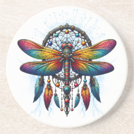 Colorful Psychedelic Dragonfly Dreamcatcher Boho Getränkeuntersetzer