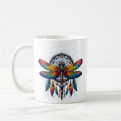 Colorful Psychedelic Dragonfly Dreamcatcher Boho Kaffeetasse (Links)