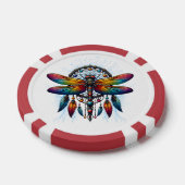 Colorful Psychedelic Dragonfly Dreamcatcher Boho Pokerchips (Einzeln)