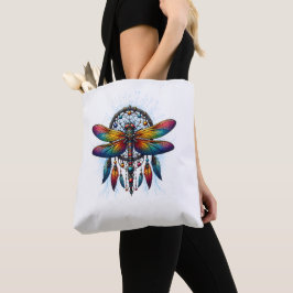 Colorful Psychedelic Dragonfly Dreamcatcher Boho Tasche