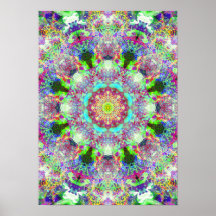 Colorful Psychedelic Dreamy Mandala Poster