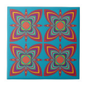 Colorful Psychedelic Geometric Pattern Fliese (Vorderseite)