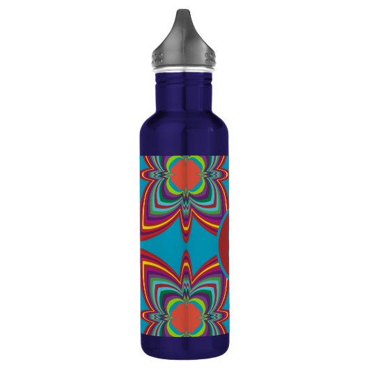 Colorful Psychedelic Geometric Pattern Monogram Edelstahlflasche (Links)