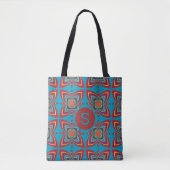 Colorful Psychedelic Geometric Pattern Monogram Tasche (Vorderseite)