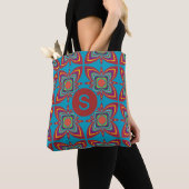 Colorful Psychedelic Geometric Pattern Monogram Tasche (Von Nahem)