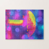 Colorful Psychedelic Mushroom In Neon Puzzle (Horizontal)