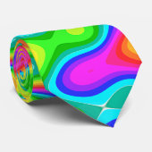 Colorful Psychedelic Neck Tie Krawatte (Gerollt)