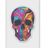  Colorful Psychedelic Skull Vinyl Sticker (Vorderseite)