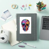  Colorful Psychedelic Skull Vinyl Sticker (iPad Hülle)
