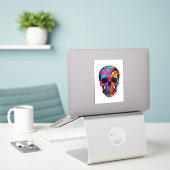  Colorful Psychedelic Skull Vinyl Sticker (Laptop auf Schreibtisch)