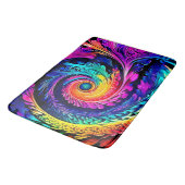 Colorful Psychedelic Spiral Art Badematte (Schrägansicht)