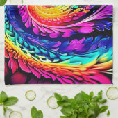 Colorful Psychedelic Spiral Art Geschirrtuch (Gefaltet)