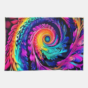Colorful Psychedelic Spiral Art Geschirrtuch