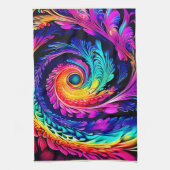Colorful Psychedelic Spiral Art Geschirrtuch (Vertikal)