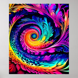 Colorful Psychedelic Spiral Art Poster