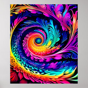 Colorful Psychedelic Spiral Art Poster