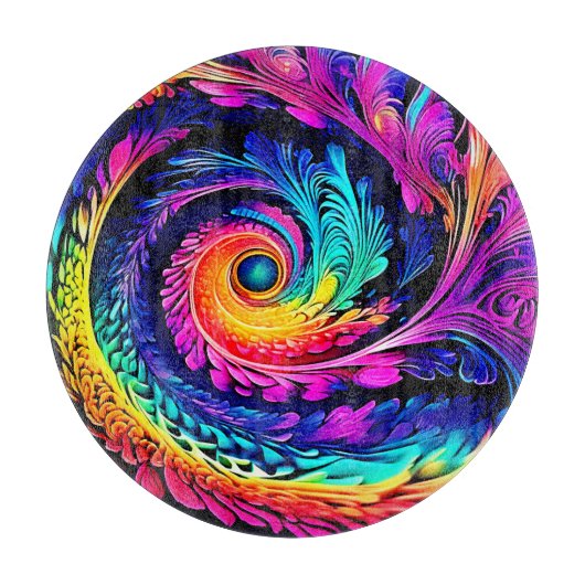 Colorful Psychedelic Spiral Art Schneidebrett (Vorderseite)