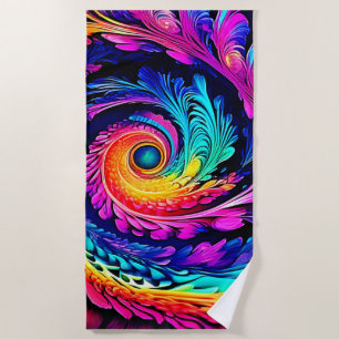 Colorful Psychedelic Spiral Art Strandtuch
