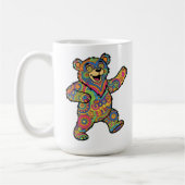Colorful Psychedelic Teddy Bear Art Kaffeetasse (Links)