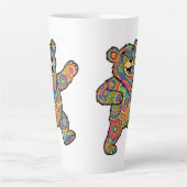 Colorful Psychedelic Teddy Bear Art Milchtasse (Vorderseite)