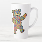 Colorful Psychedelic Teddy Bear Art Milchtasse (Rechts)