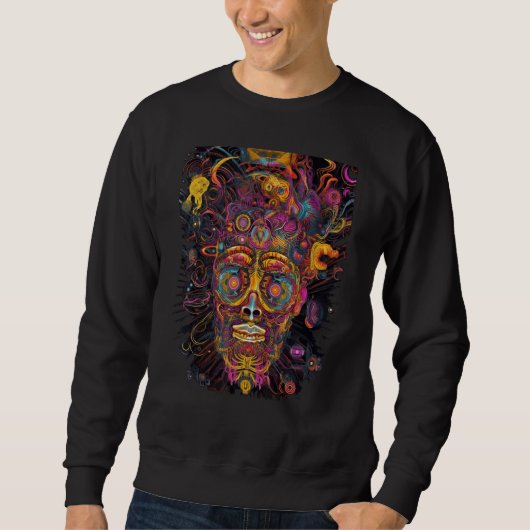 Colorful Psychedelic Voodoo Experience Trippy Hipp Sweatshirt (Vorderseite)