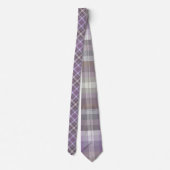 Colorful Purple Fashion Inspired Checkered Stripes Krawatte (Rückseite)