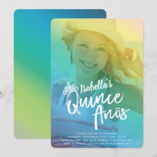 Colorful Quinceanera Girl Birthday Party Einladung