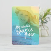 Colorful Quinceanera Girl Birthday Party Einladung (Stehend Vorderseite)