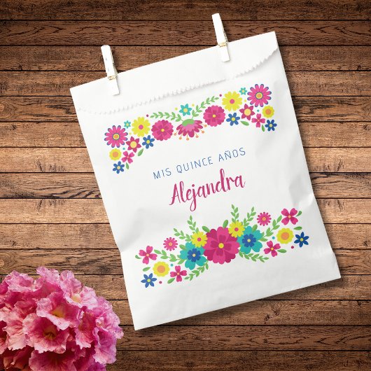 Colorful Quinceañera mexikanische Blume Papier Nap Geschenktütchen