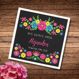 Colorful Quinceañera mexikanische Blume Papier Nap Serviette