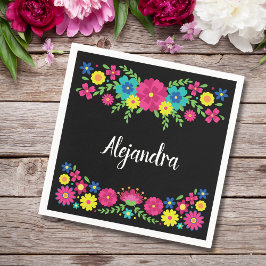 Colorful Quinceañera mexikanische Blume Papier Nap Serviette