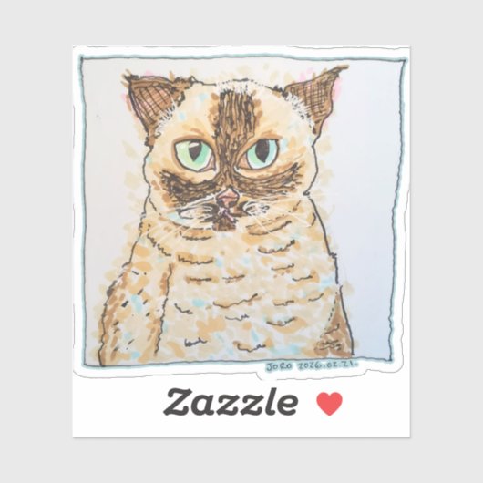 Colorful Quirky Cat Portrait Aufkleber (Blatt)