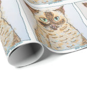 Colorful Quirky Cat Portrait Geschenkpapier (Rolleneckpunkt)
