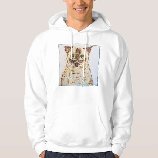 Colorful Quirky Cat Portrait Hoodie (Vorderseite)