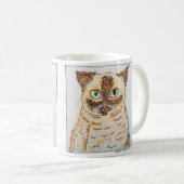 Colorful Quirky Cat Portrait Kaffeetasse (VorderseiteRechts)