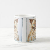 Colorful Quirky Cat Portrait Kaffeetasse (Mittel)