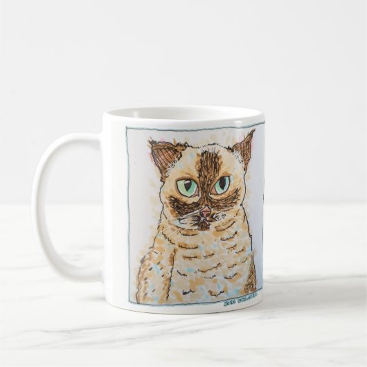 Colorful Quirky Cat Portrait Kaffeetasse (Links)
