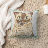 Colorful Quirky Cat Portrait Kissen (Decke)