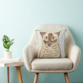 Colorful Quirky Cat Portrait Kissen (Stuhl )