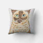 Colorful Quirky Cat Portrait Kissen (Rückseite)