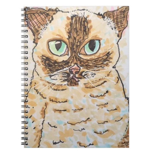 Colorful Quirky Cat Portrait Notizblock (Vorderseite)